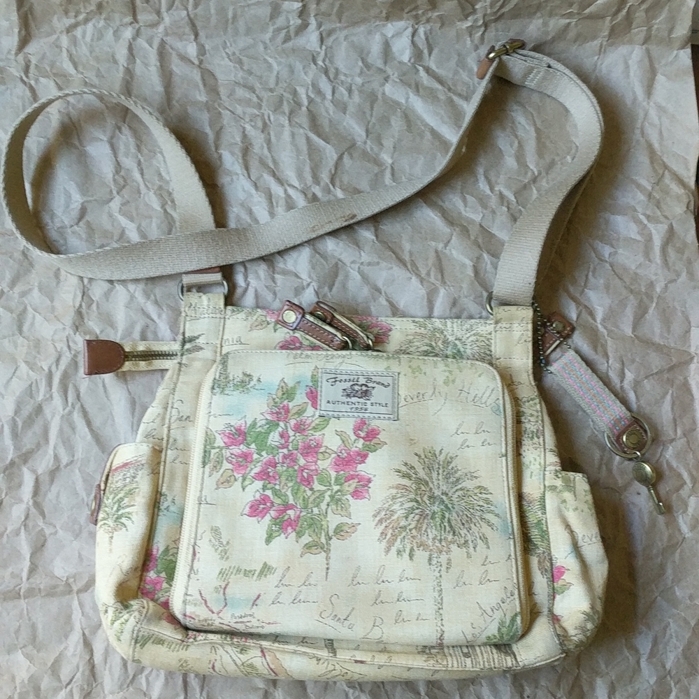 Fossil 75082 Canvas Shoulder Crossbody Bag Tropical ZB9461